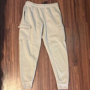 Men's Cream Cargo Jogger Pants